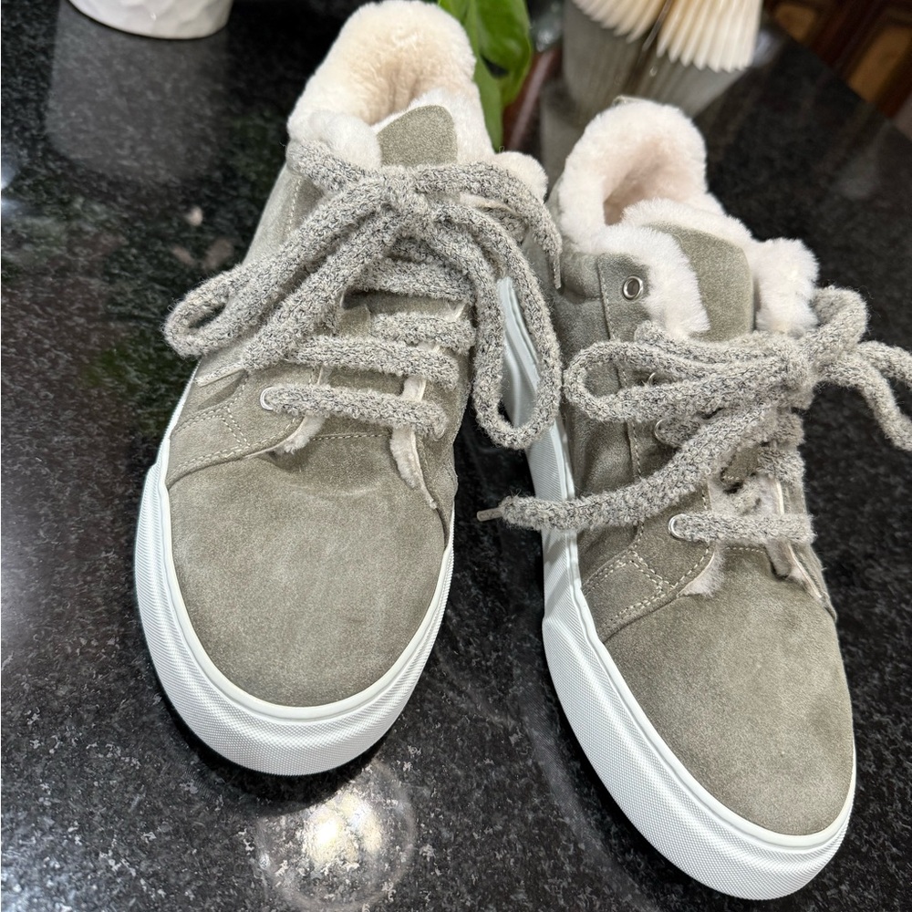 Eleventy Leather Suede Fur sneakers